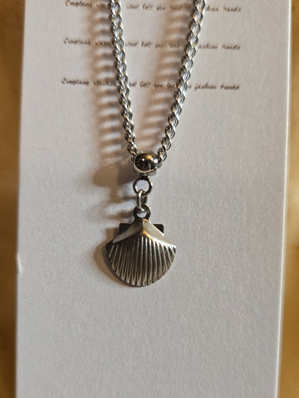 Stainless Steel Mini Shell Pendant Necklace - Silver
